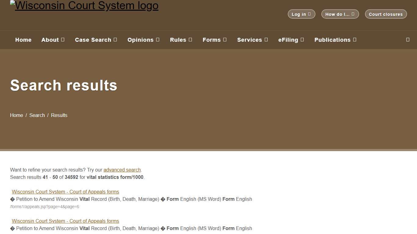 Wisconsin Court System - Search